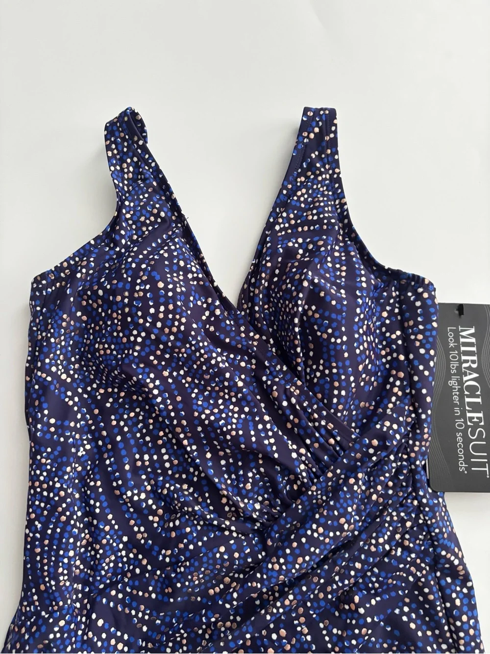 Miraclesuit Spotlight Oceanus One Piece Swimsuit Blue Gold NWT Slimming 14